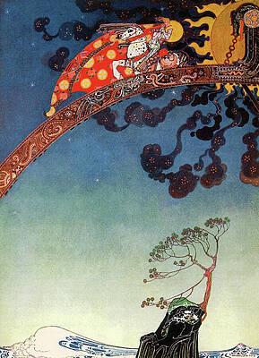 Wall Art - Drawing - Kay Nielsen illustrations - East of the Sun and West of the Moon, leaving the castle by Kay Nielsen