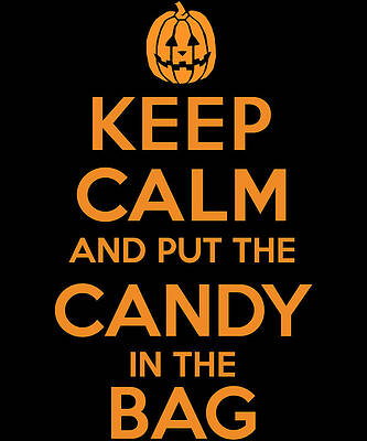 Wall Art - Digital Art - Keep Calm and Put the Halloween Candy in the Bag by Flippin Sweet Gear