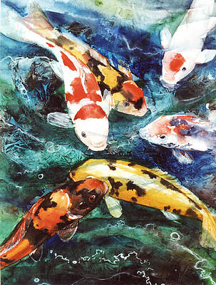 Watercolor Koi Fish ' Poster, picture, metal print, paint by Leika