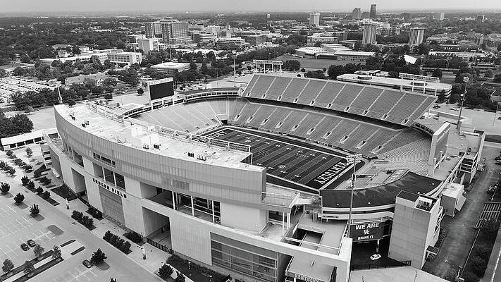 Wall Art - Photograph - Kroger Field at the University of Kentucky in black and white by Eldon McGraw