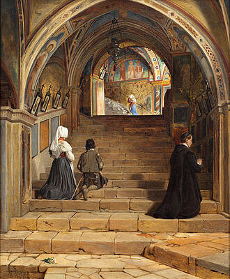 La Scala Santa at the Monastery San Benedetto near Subiaco Print by Jorgen Roed