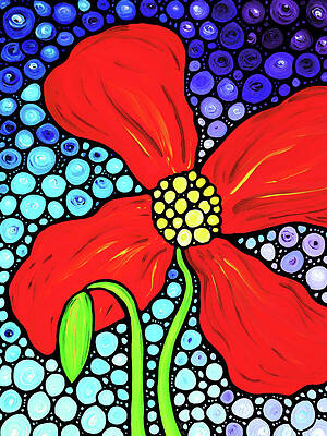 Wall Art - Painting - Lady In Red - Poppy Flower Art by Sharon Cummings by Sharon Cummings