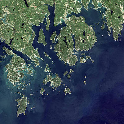 Wall Art - Photograph - Landsat view of Acadia National Park by Nasa