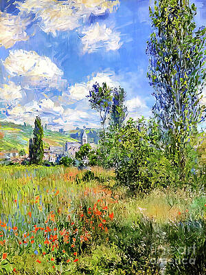 Wall Art - Painting - Lane in the Poppy Fields Ile Saint Martin by Claude Monet 1880 by M G Whittingham