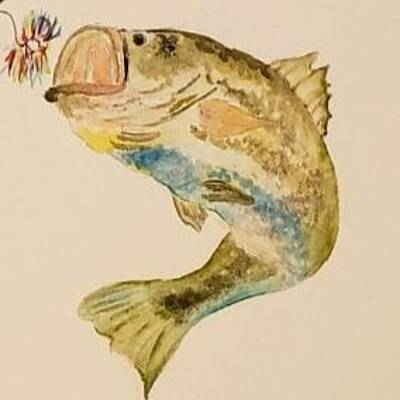 Large Mouth Bass Painting By Angie Bryan