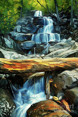 Wall Art - Digital Art - Laurel Falls Digital by Phil Perkins