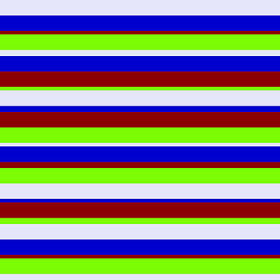 [ Thumbnail: Lavender, Blue, Dark Red, and Green Colored Striped/Lined Pattern Art Print ]
