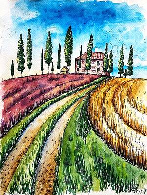Lavender Fields and Tall Trees with a House by Tanya Gordeeva Lavender Fields and Tall Trees with a House by Tanya Gordeeva