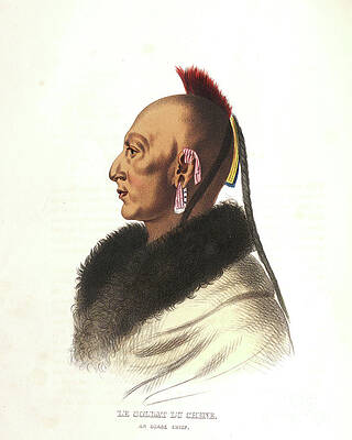 Native American Art Print 1834 Three Osage Indian Men 