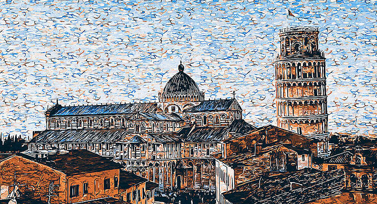 Wall Art - Painting - Leaning Tower of Pisa - 06 by AM FineArtPrints