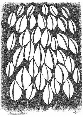  Drawing - Leaves Abstract by Adri Voulgarellis