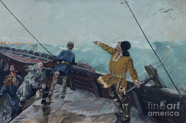 Leiv Eiriksson discovers America by O Vaering by Christian Krohg Leiv Eiriksson discovers America by O Vaering by Christian Krohg