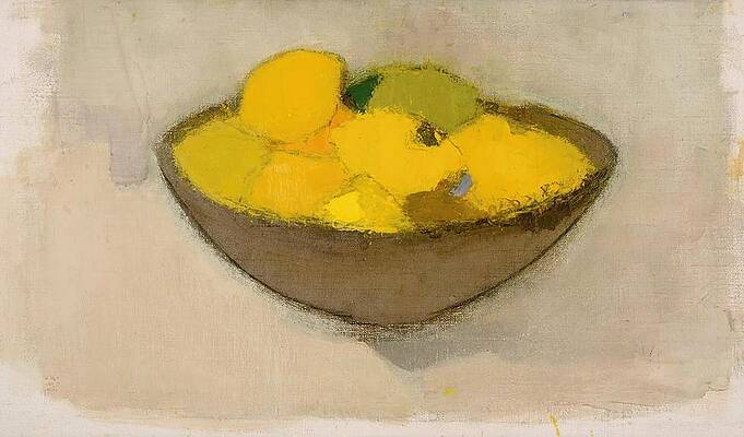 Wall Art - Drawing - Lemons in a bowl art by Helene Schjerfbeck Finnish