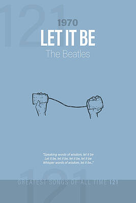 The Beatles Let It Be Vintage Script Song Lyric Music Wall Art