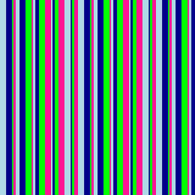 [ Thumbnail: Light Blue, Dark Blue, Lime, and Deep Pink Colored Striped/Lined Pattern Acrylic Print ]