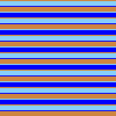 [ Thumbnail: Light Brown, Light Sky Blue, and Blue Colored Striped Pattern Fleece Blanket ]