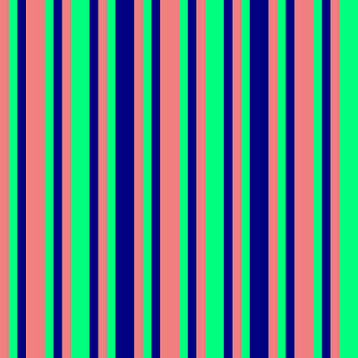 [ Thumbnail: Light Coral, Green, and Blue Colored Pattern of Stripes Throw Pillow ]
