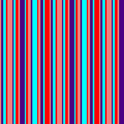 [ Thumbnail: Light Coral, Indigo, Aqua, and Red Colored Pattern of Stripes Duvet Cover ]