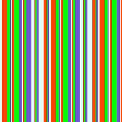[ Thumbnail: Light Cyan, Red, Lime, and Slate Blue Colored Lines Pattern Art Print ]