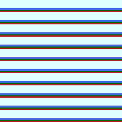 [ Thumbnail: Light Cyan, Royal Blue, Dark Green, and Red Colored Lines Pattern Wood Print ]