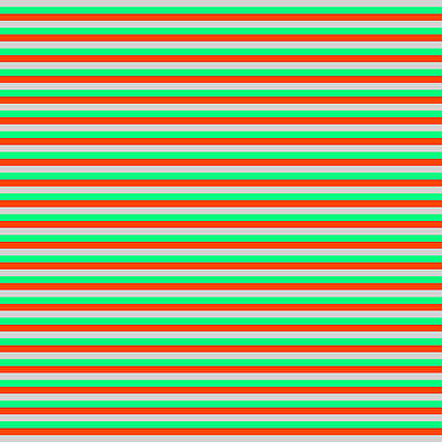 [ Thumbnail: Light Gray, Green, and Red Colored Lined/Striped Pattern Acrylic Print ]
