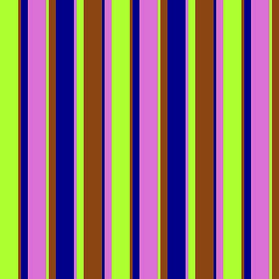 [ Thumbnail: Light Green, Brown, Dark Blue, and Orchid Colored Lines/Stripes Pattern Wood Print ]