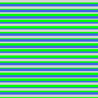 [ Thumbnail: Light Grey, Lime, and Royal Blue Colored Lined/Striped Pattern Framed Print ]