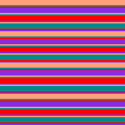 [ Thumbnail: Light Salmon, Dark Cyan, Red, and Purple Colored Striped Pattern Acrylic Print ]