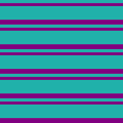 [ Thumbnail: Light Sea Green and Purple Colored Lined Pattern Wood Print ]