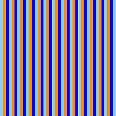 [ Thumbnail: Light Sky Blue, Dark Orange, and Blue Colored Striped/Lined Pattern Acrylic Print ]