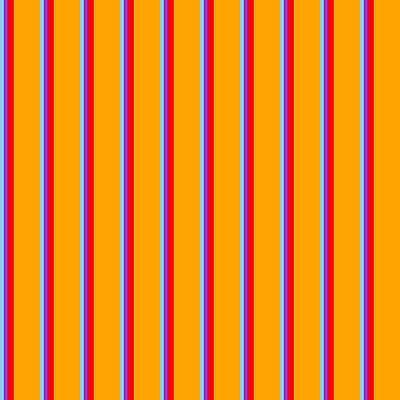 [ Thumbnail: Light Sky Blue, Dark Orchid, Red, and Orange Colored Stripes/Lines Pattern Shower Curtain ]