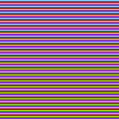 [ Thumbnail: Light Sky Blue, Red, Green, and Purple Colored Stripes Pattern Art Print ]