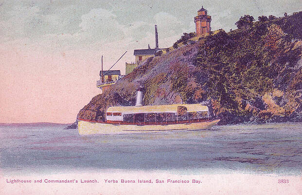 Wall Art - Mixed Media - Lighthouse and Commandant's Launch by Jerry McElroy