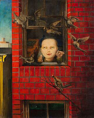 Wall Art - Digital Art - Lily and the Sparrows - Philip Evergood by Samuel HUYNH