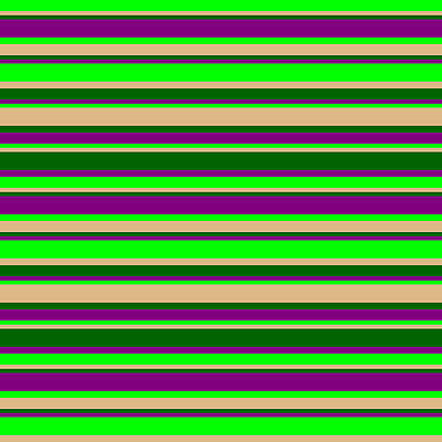 [ Thumbnail: Lime, Beige, Dark Green, and Purple Colored Stripes Pattern Acrylic Print ]