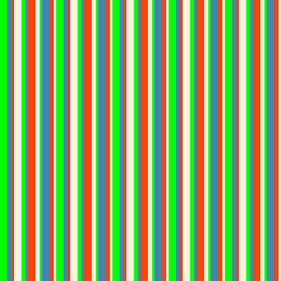 [ Thumbnail: Lime, Blue, Red, and Beige Colored Lined Pattern Acrylic Print ]