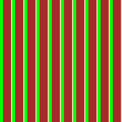 [ Thumbnail: Lime, Brown, and Tan Colored Lined/Striped Pattern Poster ]