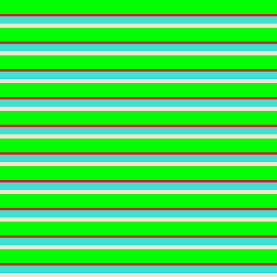 [ Thumbnail: Lime, Crimson, Turquoise, and Bisque Colored Lines Pattern Duvet Cover ]