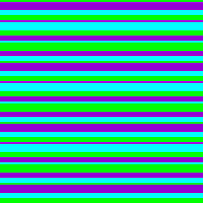 [ Thumbnail: Lime, Dark Violet, and Aqua Colored Striped/Lined Pattern Acrylic Print ]