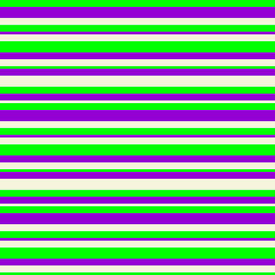 [ Thumbnail: Lime, Dark Violet, and Beige Colored Lined/Striped Pattern Acrylic Print ]