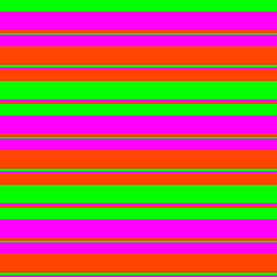 [ Thumbnail: Lime, Fuchsia, and Red Colored Stripes/Lines Pattern Acrylic Print ]