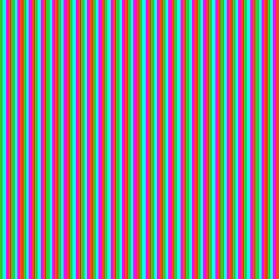 [ Thumbnail: Lime Green, Aqua, Fuchsia, and Red Colored Stripes/Lines Pattern Metal Print ]