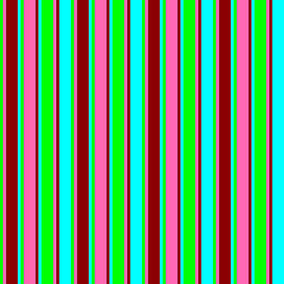 [ Thumbnail: Lime, Hot Pink, Dark Red, and Cyan Colored Lined Pattern Acrylic Print ]