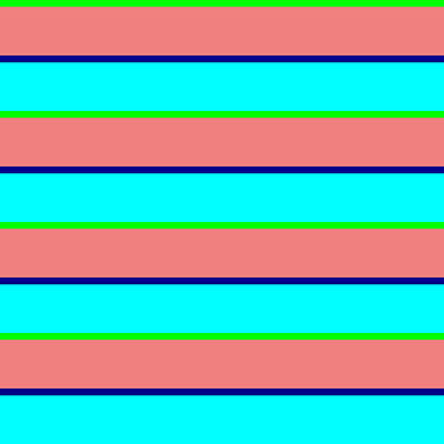 [ Thumbnail: Lime, Light Coral, Dark Blue, and Aqua Colored Lines/Stripes Pattern Jigsaw Puzzle ]
