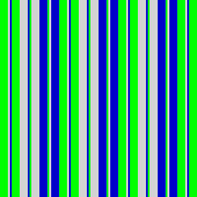 [ Thumbnail: Lime, Light Gray, and Blue Colored Lines Pattern Metal Print ]