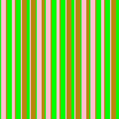 [ Thumbnail: Lime, Pink, and Dark Goldenrod Colored Lines/Stripes Pattern Poster ]