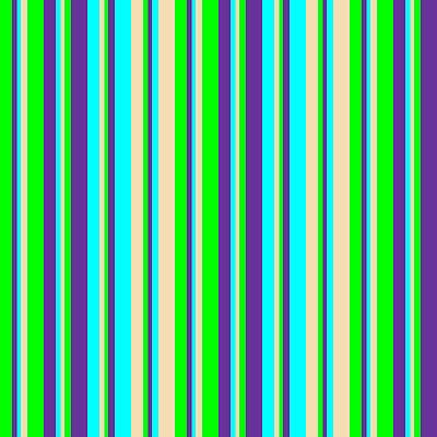 [ Thumbnail: Lime, Purple, Aqua, and Tan Colored Lines/Stripes Pattern Poster ]