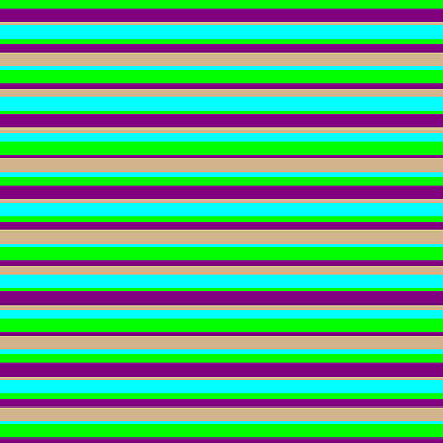 [ Thumbnail: Lime, Purple, Tan, and Cyan Colored Pattern of Stripes Framed Print ]