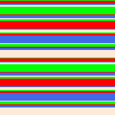 [ Thumbnail: Lime, Red, Royal Blue, and Beige Colored Stripes Pattern Duvet Cover ]