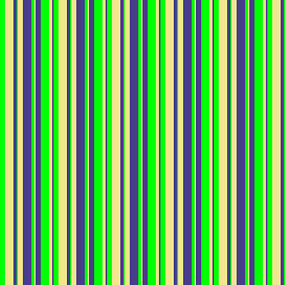 [ Thumbnail: Lime, Tan, and Dark Slate Blue Colored Stripes/Lines Pattern Shower Curtain ]